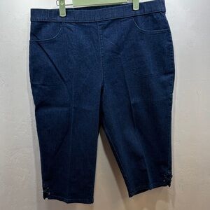Croft & Barrow Relaxed fit Stretch Denim Jean Capri Knickers Cropped Pants SZ XL